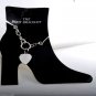 Vintage 70's Boot Bracelet Silver Plated Metal Heart Chain NOC SHoe Accessorie