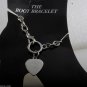 Vintage 70's Boot Bracelet Silver Plated Metal Heart Chain NOC SHoe Accessorie