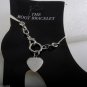 Vintage 70's Boot Bracelet Silver Plated Metal Heart Chain NOC SHoe Accessorie