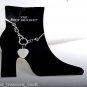 Vintage 70's Boot Bracelet Silver Plated Metal Heart Chain NOC SHoe Accessorie