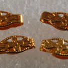 Vintage Fancy Snap Clasps Bails or Connectors Antique Gold Tone Set of 4