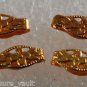 Vintage Fancy Snap Clasps Bails or Connectors Antique Gold Tone Set of 4