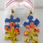Vintage Real Puzzle Piece Clip-on Earrings