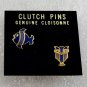 Vintage Genuine Cloisonne Clutch Pins Owl Fish New On Card