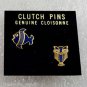 Vintage Genuine Cloisonne Clutch Pins Owl Fish New On Card