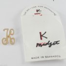 Vintage Gold Tone Letter K Midget Clip Pendant  Made in Barbados