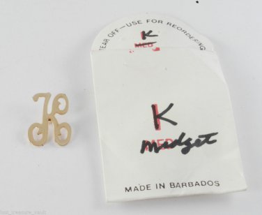 Vintage Gold Tone Letter K Midget Clip Pendant  Made in Barbados