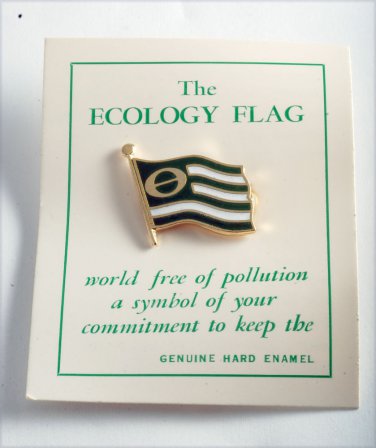 ECOLOGY FLAG POLLUTION FREE  ENAMEL  PIN ENVIROMENTAL  NOC