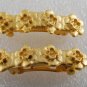 Vintage Hair Barrettes Pair Star Flower Gold Plated Metal Hair Accessories