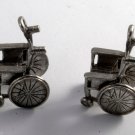 Vintage Wheel Chair Pendants Silver Tone Metal Jewelry Making Charms