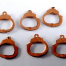 Vintage Set of 6 Copper Stamping Hand Cuff Charms Jewelry Making