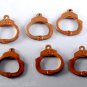 Vintage Set of 6 Copper Stamping Hand Cuff Charms Jewelry Making