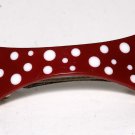 Red and White Polka Dot  Dog Bone Shaped Hair Barrette