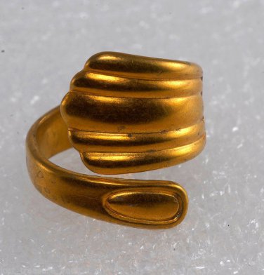 Vintage Brass Metal 1970's Spoon Handle Ring  Ladies Jewelry