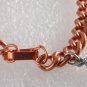 Vintage Copper Plated Chain Charm  Bracelet Las Vegas Lucky Roulette Dice Pink