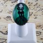 LTV Creation "Pretty Banshee" Ring Industrial Raw Brass Metal Glass Cameo