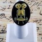 LTV Creation "Siamese Twin Skeleton" Ring Industrial Raw Brass Resin Cast Cameo