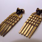 Vintage Hair Comb Hair Jewelry Making Brass Metal  Wavy Tine Clip Barrette Comb