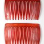 VINTAGE RED SEE THROUGH HAIR COMBS HAIR ACCESSORIES