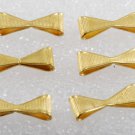 Vintage Lof Of 6 Metal Bow Connector Findings Gold Plated Brass