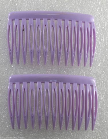 Vintage Purple Plastic Hair Comb Pair Hair Accessorie