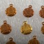 Vintage Lot of Pebbled Raw Brass Pendant Charms Jewelry Making Charm Bracelets