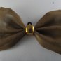 Vintage Brass Tone Metal Bow Pendant Jewelry Making Charm Mesh
