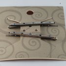 Vintage Silver metal Hair Pins Bobby Pin Hair Barrette With Blue Rhinstones