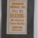 VINTAGE BRABANT NO. 11 BEADING NEEDLES ENGLAND New in Package
