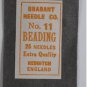 VINTAGE BRABANT NO. 11 BEADING NEEDLES ENGLAND New in Package