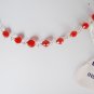 Vintage Beaded Necklace Made in India Reddish Plastic Beads Silver Metal