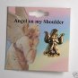 VINTAGE ANGEL ON MY SHOULDER GOLD TONE ANGEL PIN