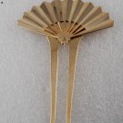 GORGEOUS! Vintage Gold Tone Metal Fan Hair Fork Accessorie