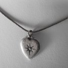 Guess Snake Chain Ladies Necklace Rhinestone Heart Silver Tone Metal Tarnished
