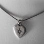 Guess Snake Chain Ladies Necklace Rhinestone Heart Silver Tone Metal Tarnished