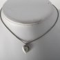Guess Snake Chain Ladies Necklace Rhinestone Heart Silver Tone Metal Tarnished