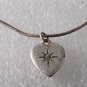 Guess Snake Chain Ladies Necklace Rhinestone Heart Silver Tone Metal Tarnished