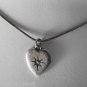 Guess Snake Chain Ladies Necklace Rhinestone Heart Silver Tone Metal Tarnished