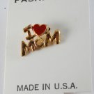 Vintage Made In USA I love Mom Fashion Pin New on Card Jewelry