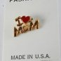 Vintage Made In USA I love Mom Fashion Pin New on Card Jewelry