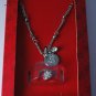 Guess Heart Silver Ankle Bracelet Toe Ring Silver Metal Clear Rhinestone Set