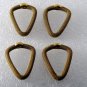 Vintage Triangle Pendant Jewelry Making Raw Brass Metal Mesh Lot of 4