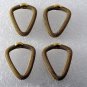 Vintage Triangle Pendant Jewelry Making Raw Brass Metal Mesh Lot of 4