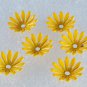 Vintage Daisy Yellow Painted Metal Flower Piece Findings Set of 6 Jewelry Making