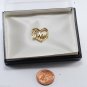 Vintage Womans Gold Metal Mom Heart Pin Jewelry New In Box