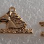 Vintage Retro Jordache Horse Charm Pair Gold PLated Metal Jewelry Making Pendant