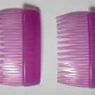 VINTAGE HAIR COMBS PURPLE PAIR HONG KONG HAIR ACCESSORIES