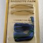 Vintage Tip Top Barrettes Ribbon Weaving Pack Green Blue Gold Tone Metal