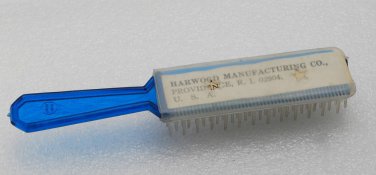 Vintage Blue Plastic Harwood Manufacturing Child Doll Brush Comb All in One