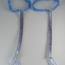 Vintage Barefoot Blue Beaded Footless Sandal Pair Beach Party Wear